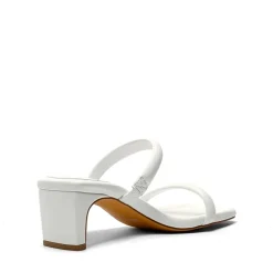 Square Toe Rectangular Double Strap Heel Sandals