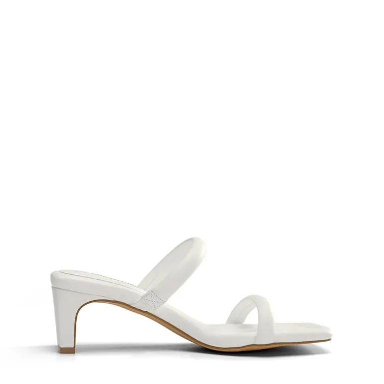 Square Toe Rectangular Double Strap Heel Sandals