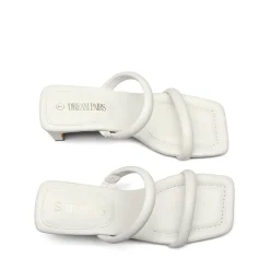 Square Toe Rectangular Double Strap Heel Sandals