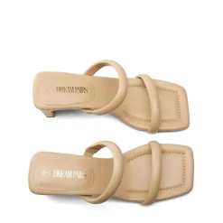 Square Toe Rectangular Double Strap Heel Sandals
