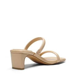 Square Toe Rectangular Double Strap Heel Sandals