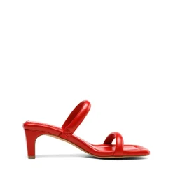 Square Toe Rectangular Double Strap Heel Sandals