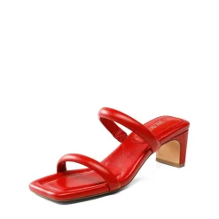 Square Toe Rectangular Double Strap Heel Sandals