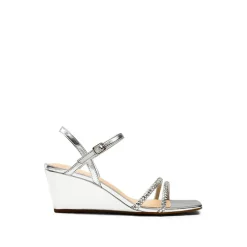 Square Toe Rhinestone Wedge Sandals