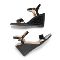 Square Toe Slingback Wedge Sandals