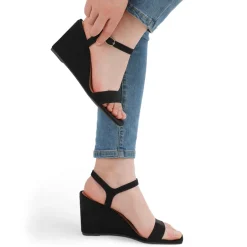 Square Toe Slingback Wedge Sandals