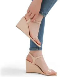 Square Toe Slingback Wedge Sandals