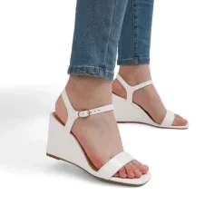 Square Toe Slingback Wedge Sandals