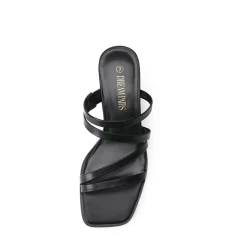 Square Toe Strappy Chunky Heel Sandals