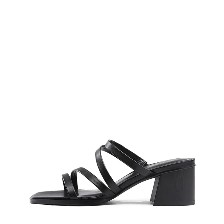 Square Toe Strappy Chunky Heel Sandals