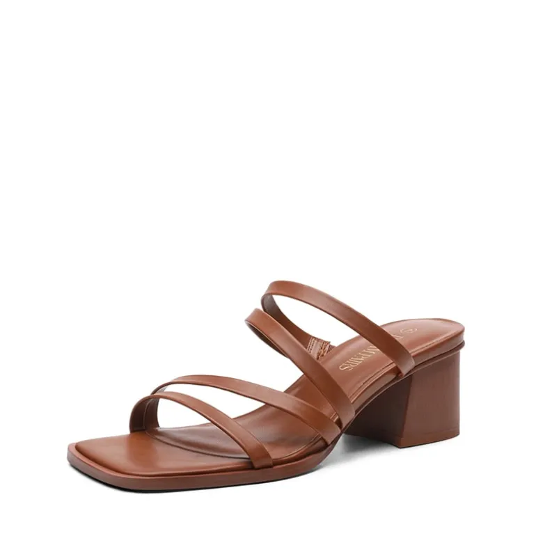 Square Toe Strappy Chunky Heel Sandals