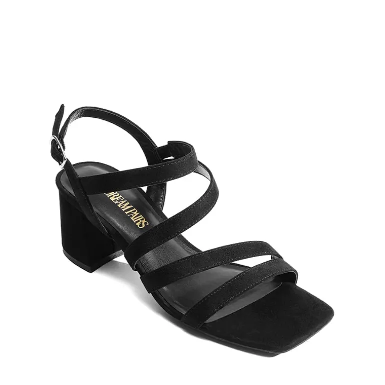 Square Toe Strappy Chunky Sandals