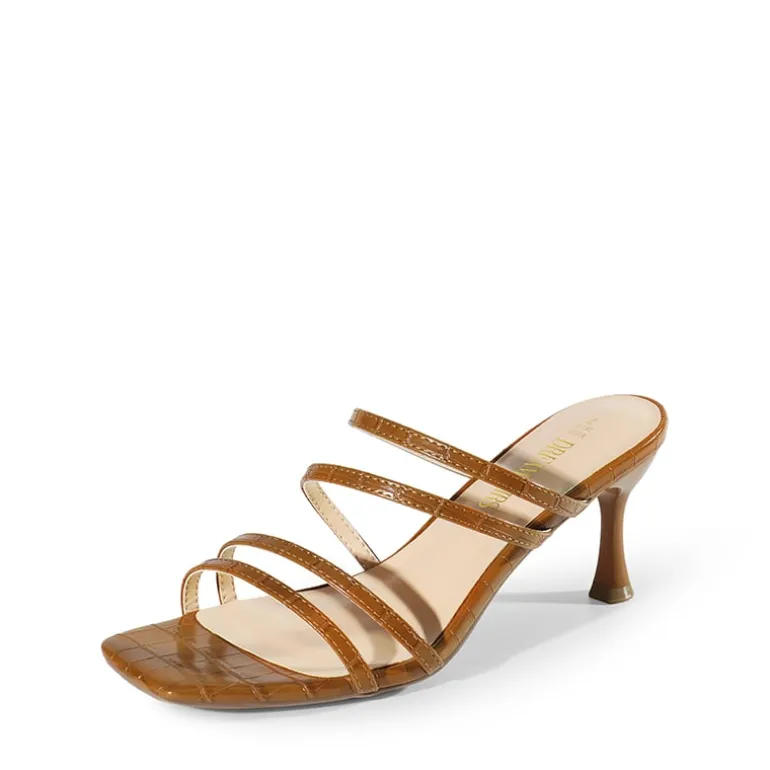 Square Toe Strappy Heel Sandals