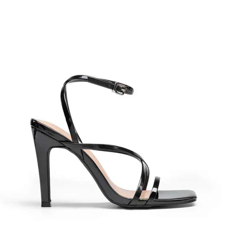 Square-Toe Strappy Stiletto Heel Sandals