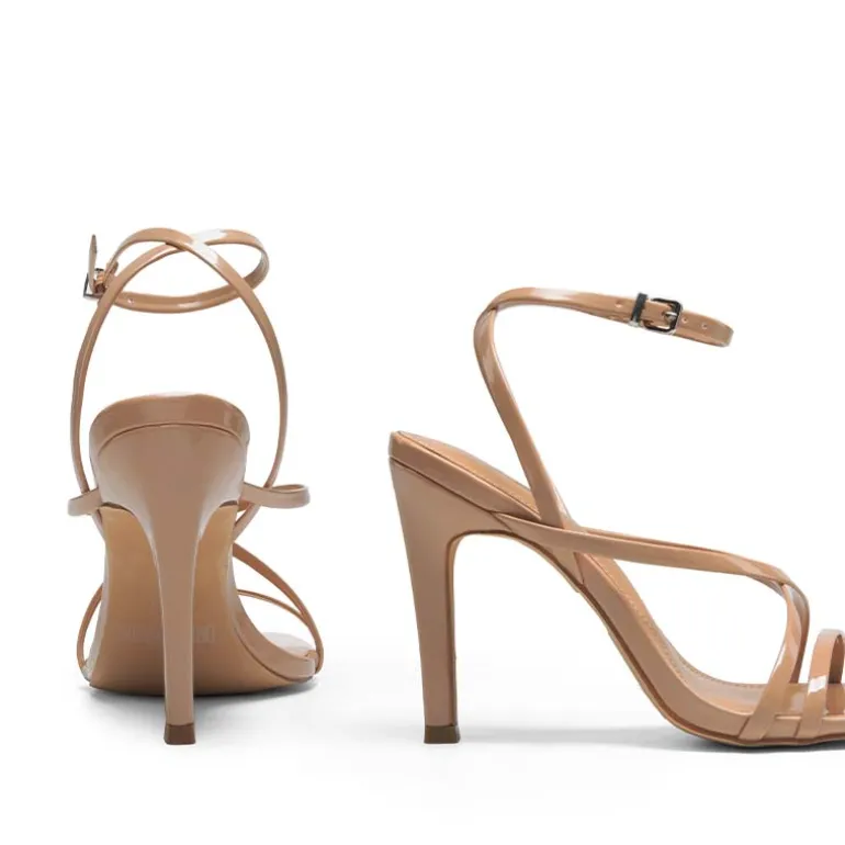Square-Toe Strappy Stiletto Heel Sandals