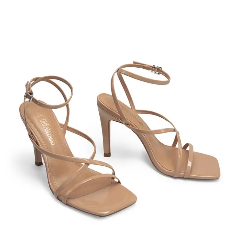 Square-Toe Strappy Stiletto Heel Sandals