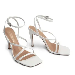 Square-Toe Strappy Stiletto Heel Sandals
