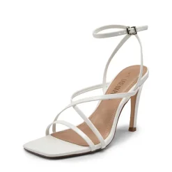 Square-Toe Strappy Stiletto Heel Sandals