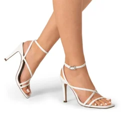 Square-Toe Strappy Stiletto Heel Sandals
