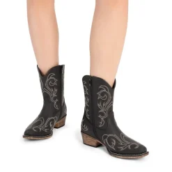 Square-toe Western Short Cowgirl Boots