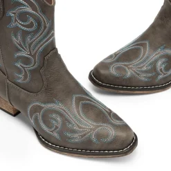 Square-toe Western Short Cowgirl Boots