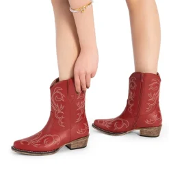 Square-toe Western Short Cowgirl Boots