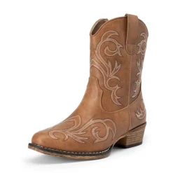 Square-toe Western Short Cowgirl Boots