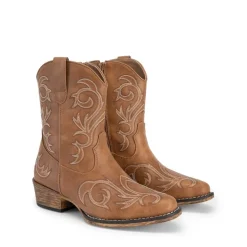 Square-toe Western Short Cowgirl Boots