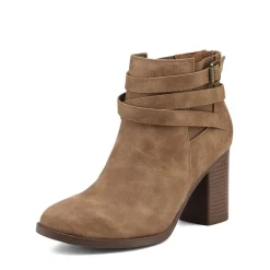 Stacked Mid Heel Chunky Ankle Booties