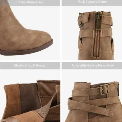 Stacked Mid Heel Chunky Ankle Booties