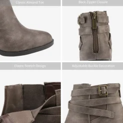 Stacked Mid Heel Chunky Ankle Booties