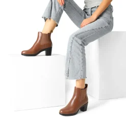 [Stand All Day Boots] Almond Toe Chunky Chelsea Boots