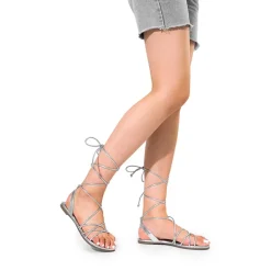 Strappy Lace Up Flat Sandals