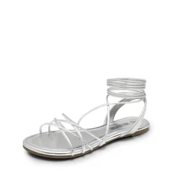 Strappy Lace Up Flat Sandals