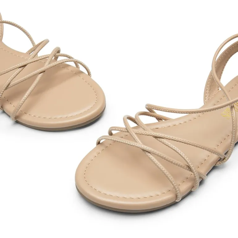 Strappy Lace Up Flat Sandals