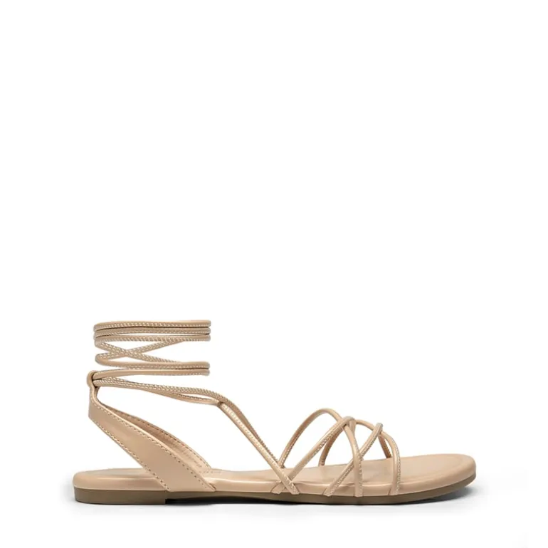 Strappy Lace Up Flat Sandals