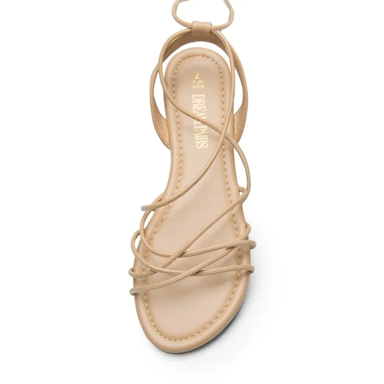 Strappy Lace Up Flat Sandals