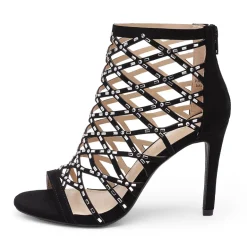 Strappy Stiletto Rhinestone Sandals