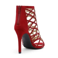 Strappy Stiletto Rhinestone Sandals