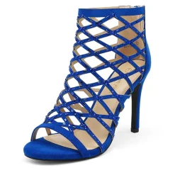 Strappy Stiletto Rhinestone Sandals