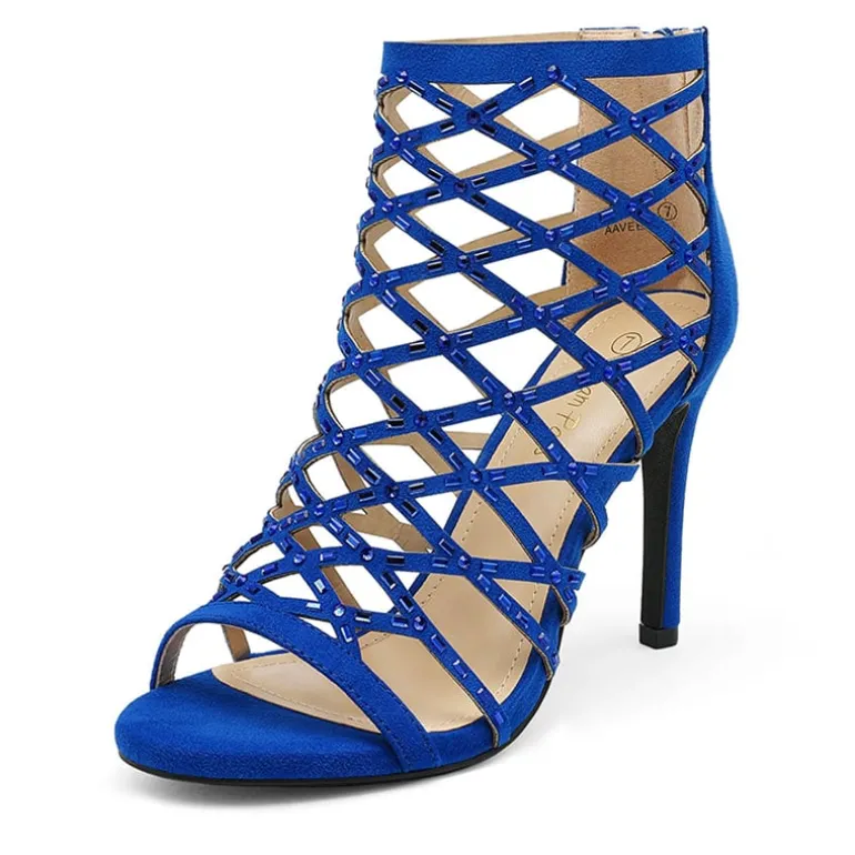 Strappy Stiletto Rhinestone Sandals