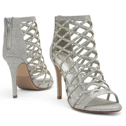 Strappy Stiletto Rhinestone Sandals
