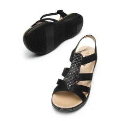 Strappy Suede Arch Support Flat Sandals