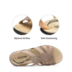 Strappy Suede Arch Support Flat Sandals