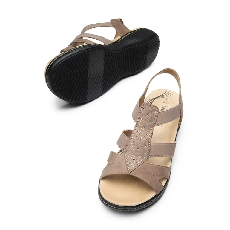 Strappy Suede Arch Support Flat Sandals