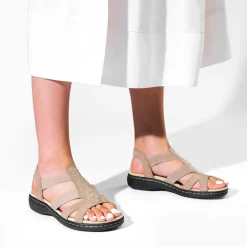 Strappy Suede Arch Support Flat Sandals