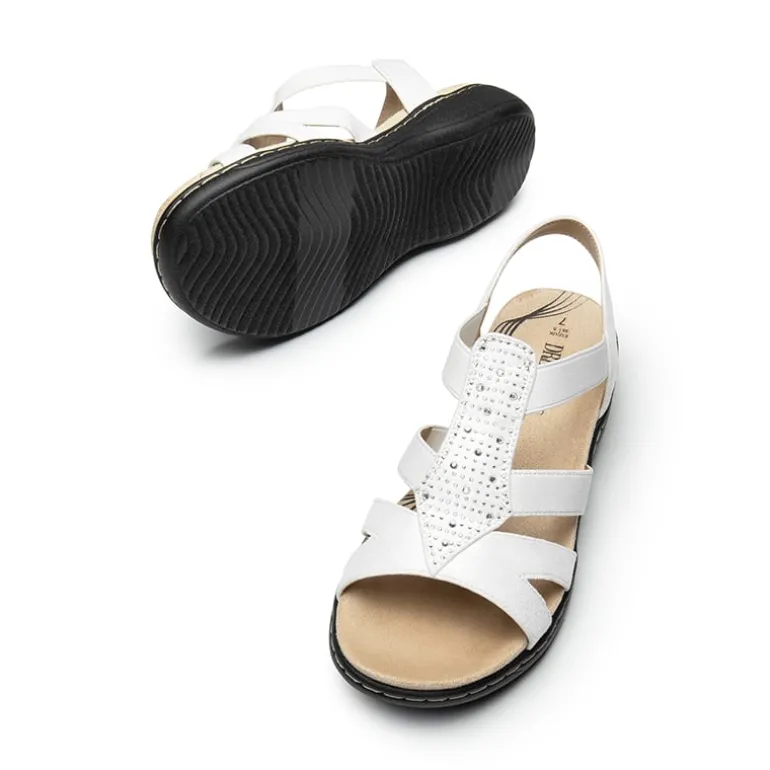 Strappy Suede Arch Support Flat Sandals