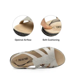Strappy Suede Arch Support Flat Sandals