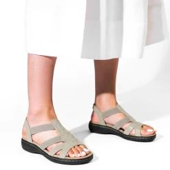 Strappy Suede Arch Support Flat Sandals