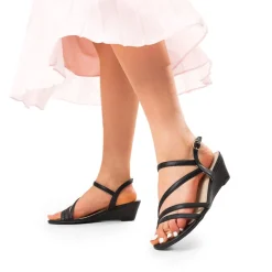 Strappy Wrapped Wedge Sandals
